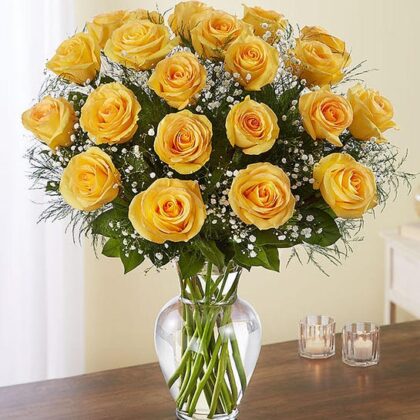 Long Stem Yellow Roses Vase (Your Size) (Copy)