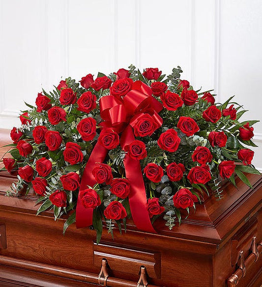 All Red Rose Casket Cover image 0