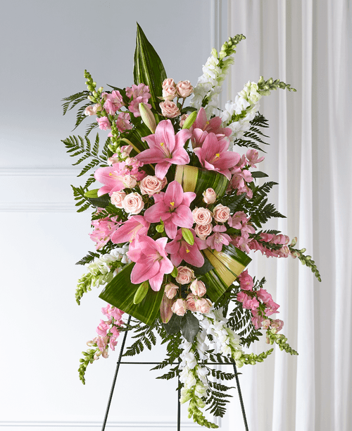 Elegant Embrace Standing Spray in Pink