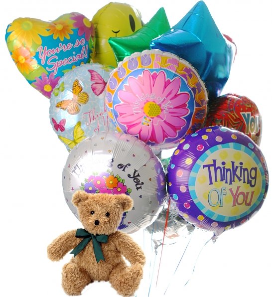 Send 10 Balloons &#038; Teddy Bear