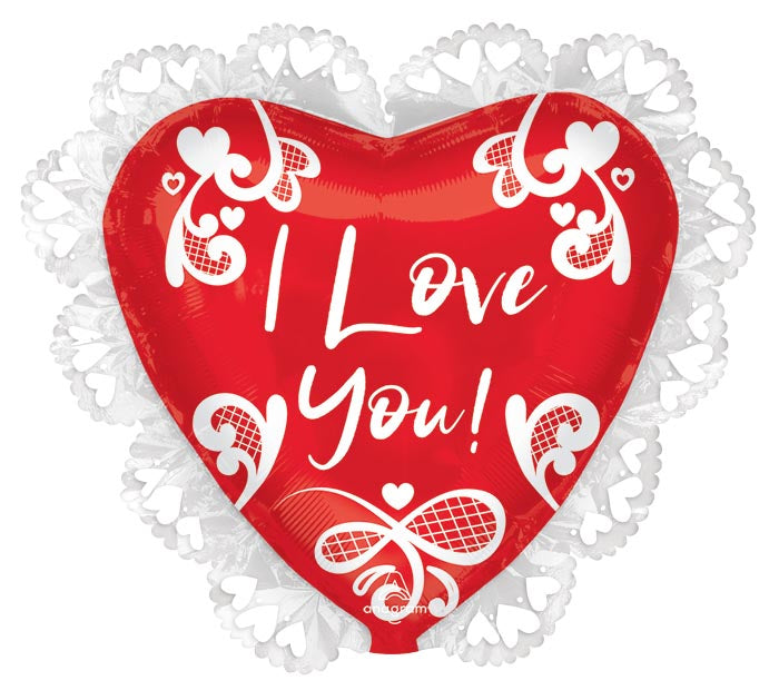 23" I Love You Lace Balloon image 0