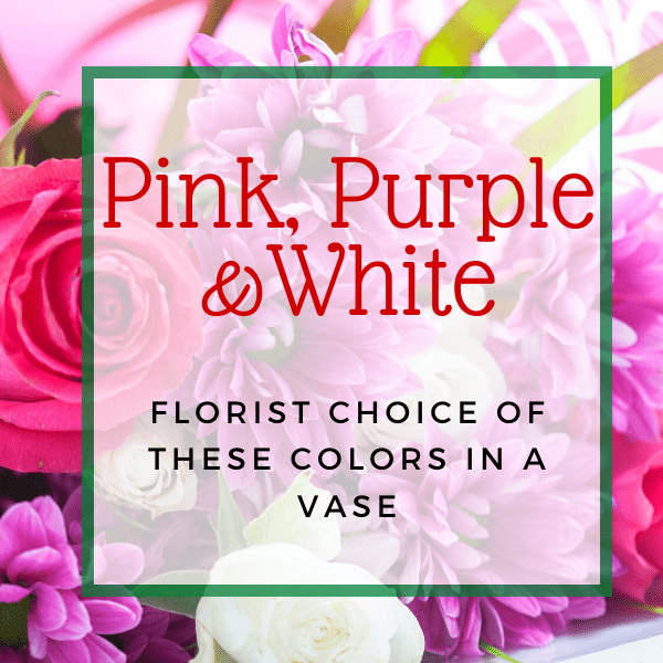 Pink, Purple & White Flower Vase - Standard image