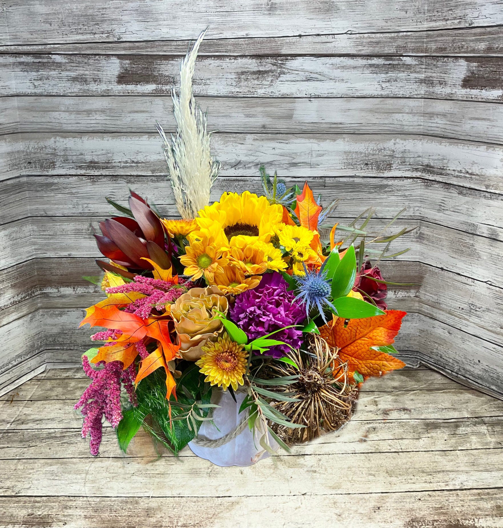 Whimsical Fall Pumpkin Arrangement