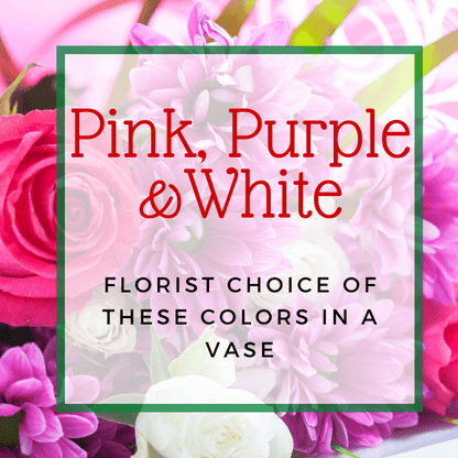Pink, Purple & White Flower Vase - Deluxe image