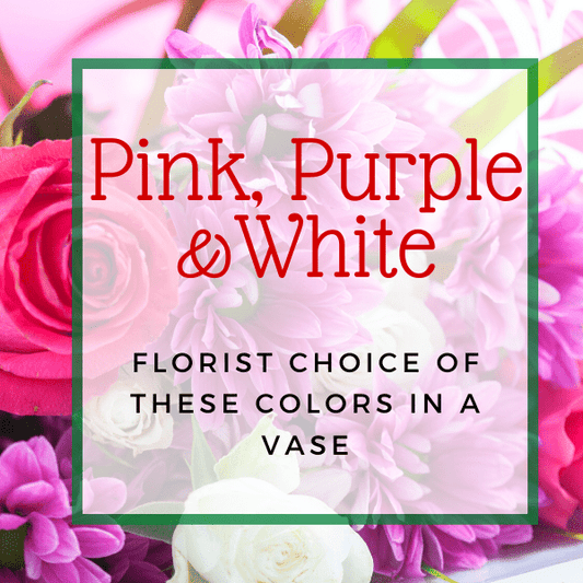 Pink, Purple & White Flower Vase image 0