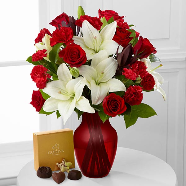 Rose and Lily with Chocolates